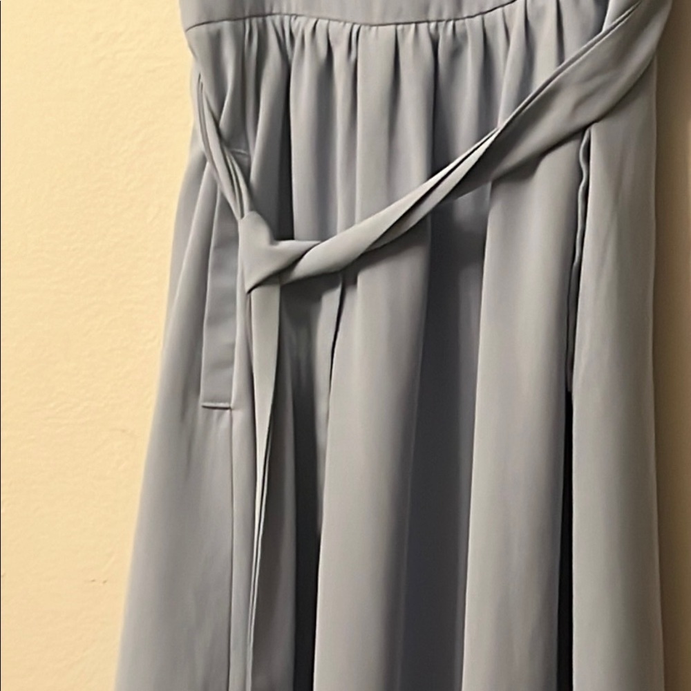 Gray Ruched Midi Sundress With Flutter Sleeves - image 5